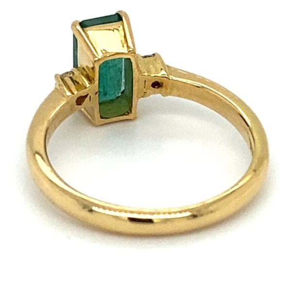 Panjshir Emerald 1.47ct Diamonds 18K Gold Ring - Picture 5 of 7